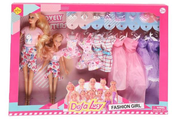 Bilde av Defa Lucy Fashion dukke 2 stk. med kjole og 